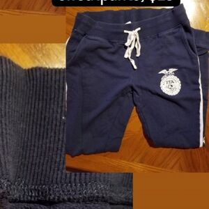 Large blue and white ffa sweatpants